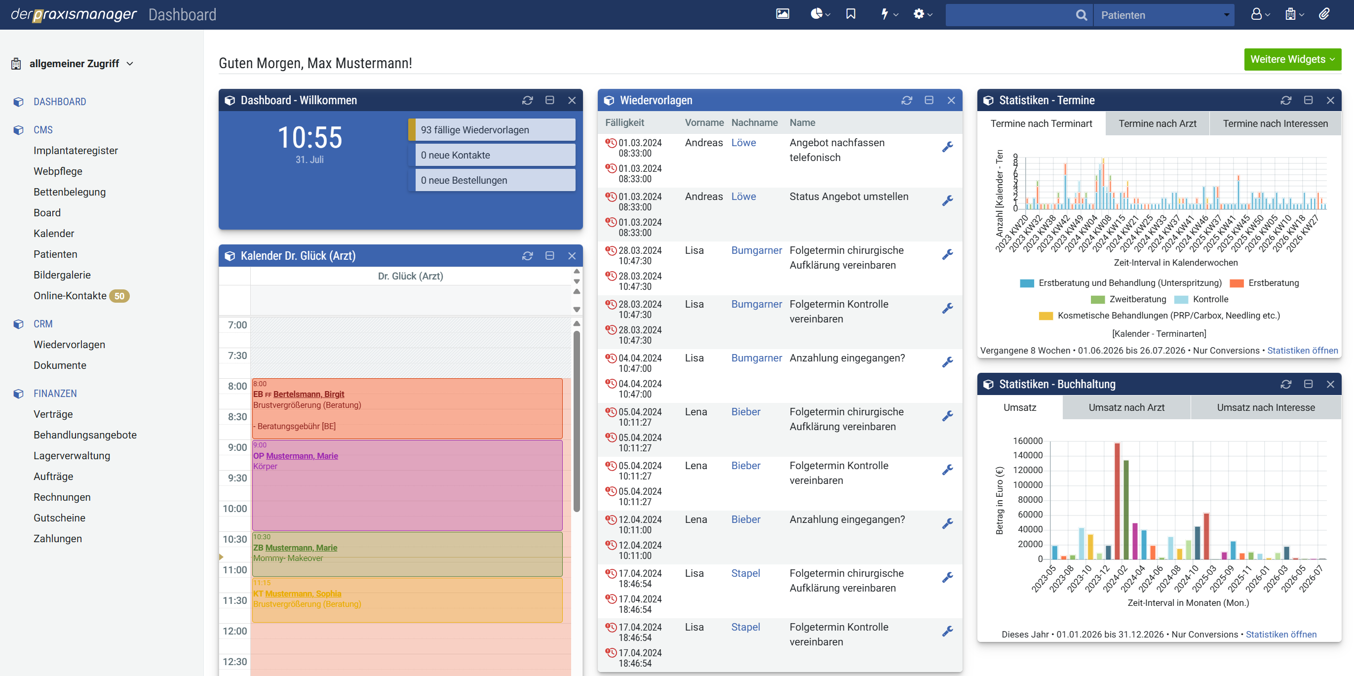 Praxismanager – Dashboard